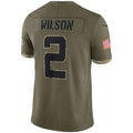 NY.Jets #2 Zach Wilson Olive 2022 Salute To Service Limited Jersey Stitched American Football Jerseys