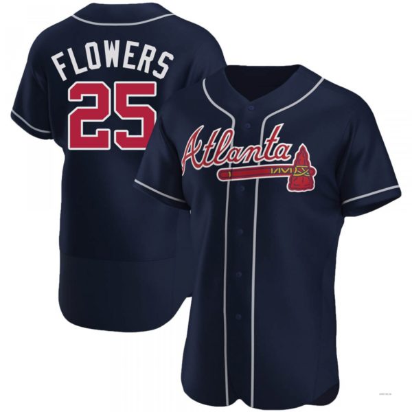 Atlanta Braves #25 Tyler Flowers Navy Alternate Jersey Stitches Baseball Jerseys