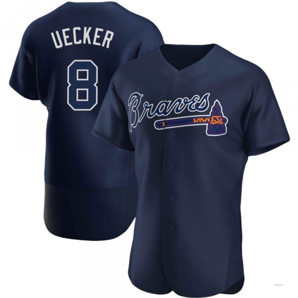 Atlanta Braves #8 Bob Uecker Navy Alternate Team Name Jersey Stitches Baseball Jerseys