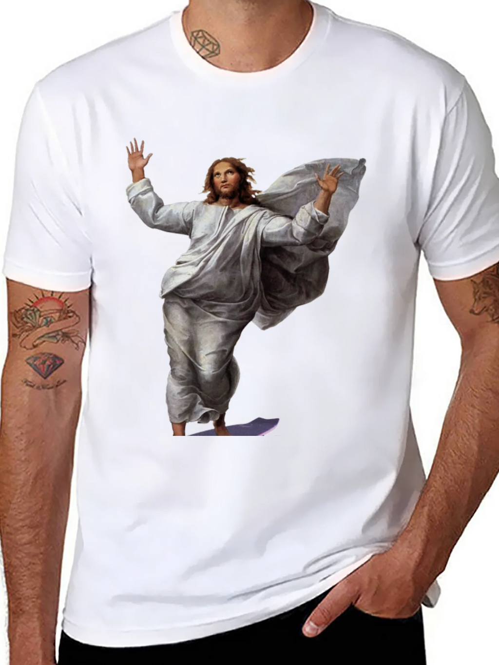 Jesus Surfing Graphic Tee - Black