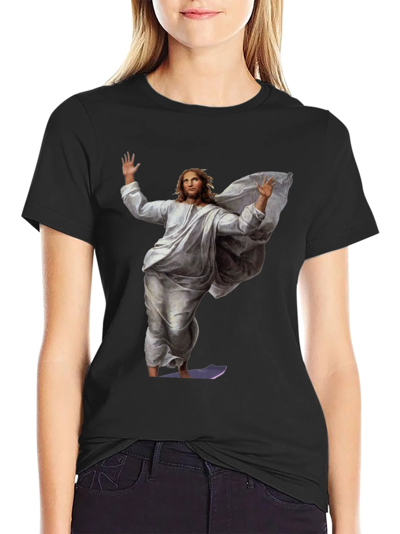 Jesus Surfing Graphic Tee - Black