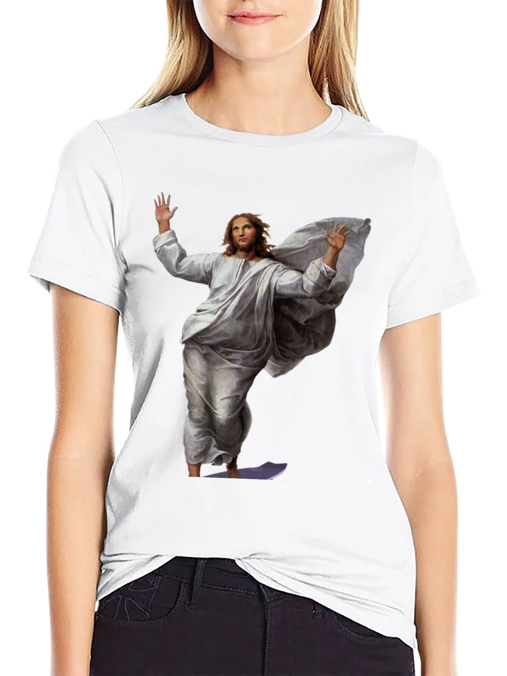 Jesus Surfing Graphic Tee - Black