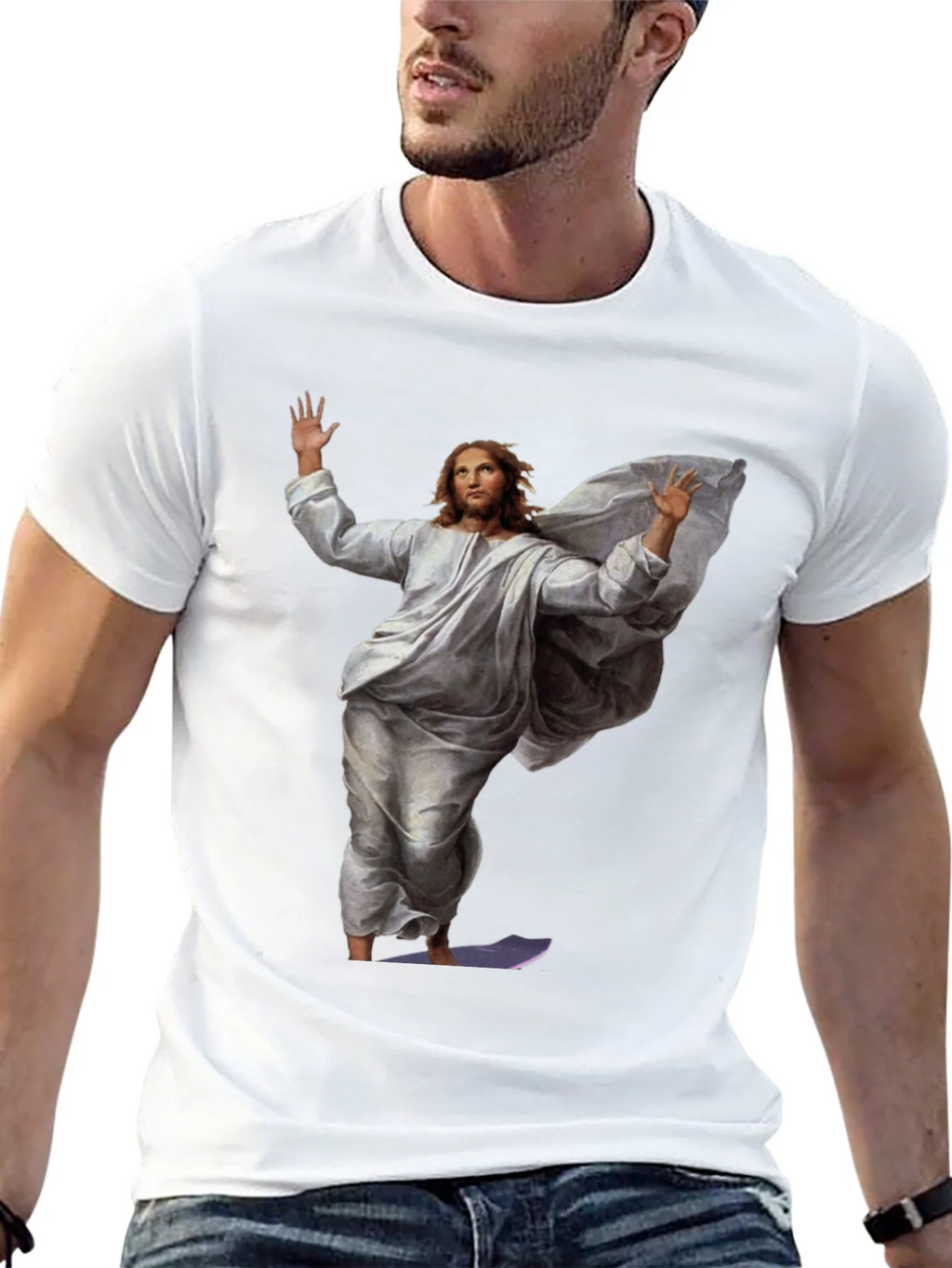 Jesus Surfing Graphic Tee - Black