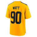 P.Steelers #90 T.J. Watt Gold Alternate 1933 Throwback Game Stitched American Football Jerseys