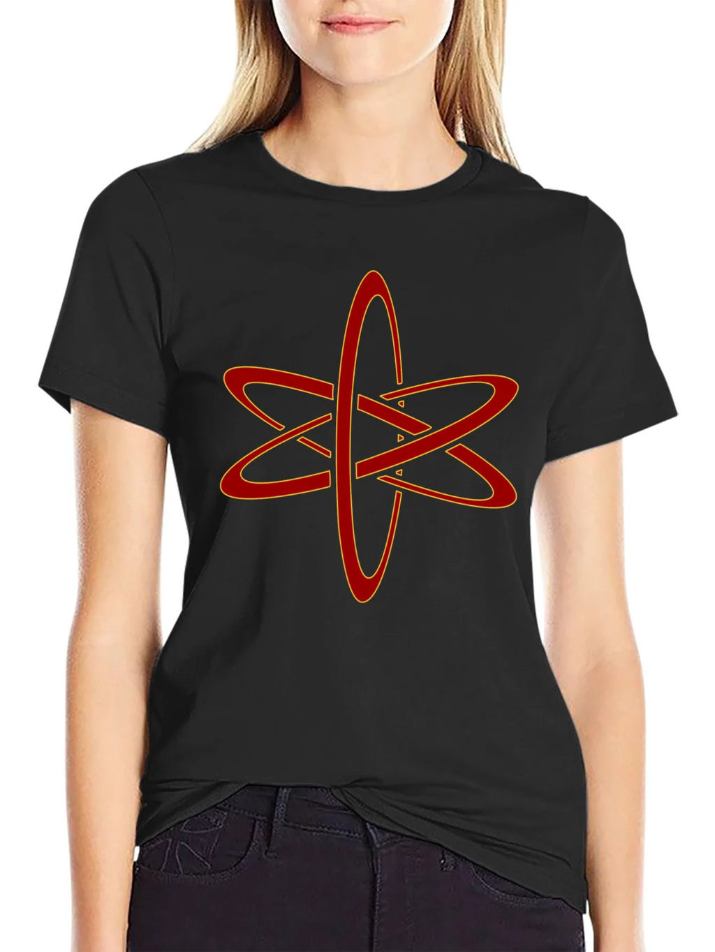 Atomic Symbol Graphic Tee - Black Cotton Blend T-Shirt