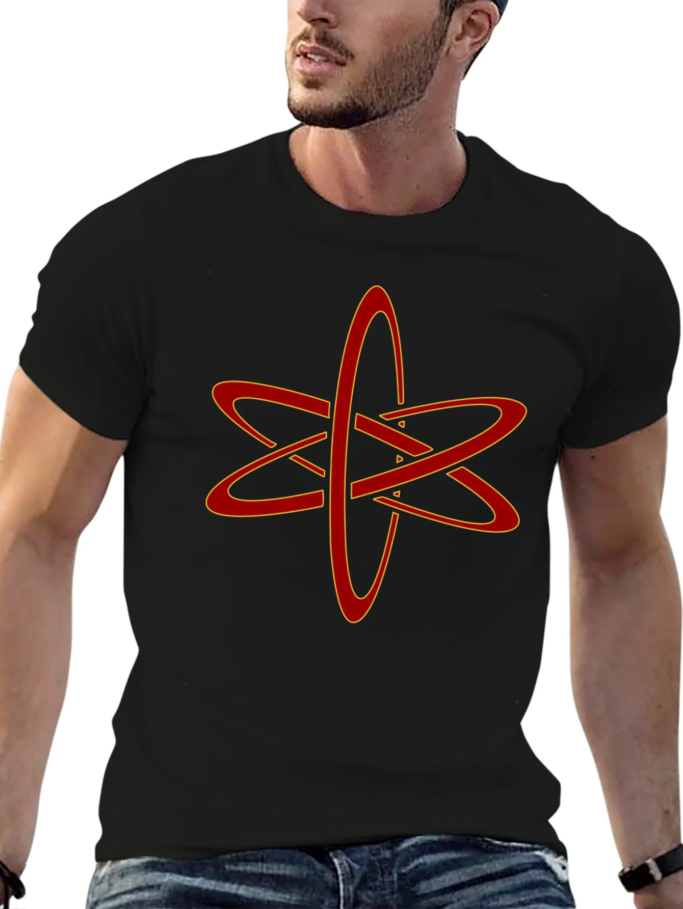 Atomic Symbol Graphic Tee - Black Cotton Blend T-Shirt