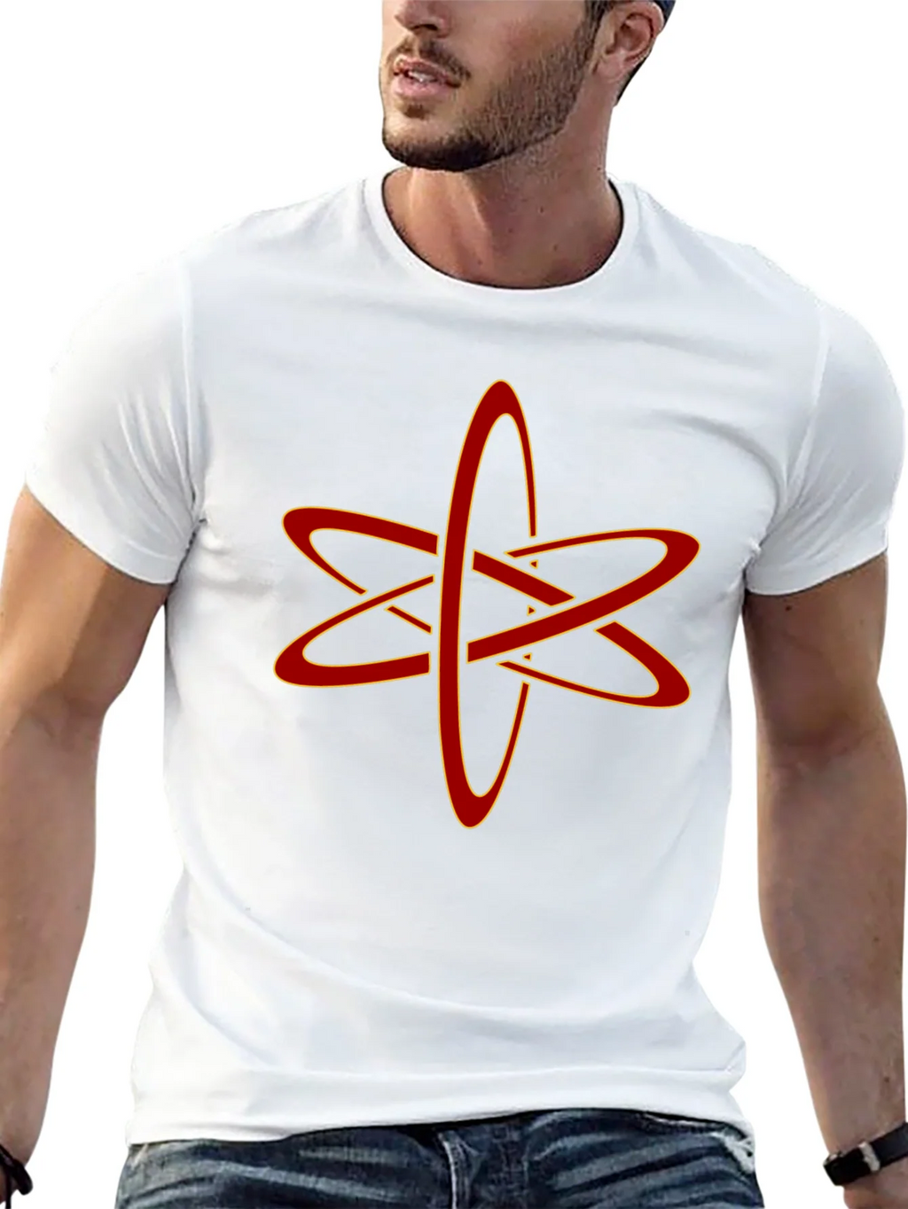 Atomic Symbol Graphic Tee - Black Cotton Blend T-Shirt