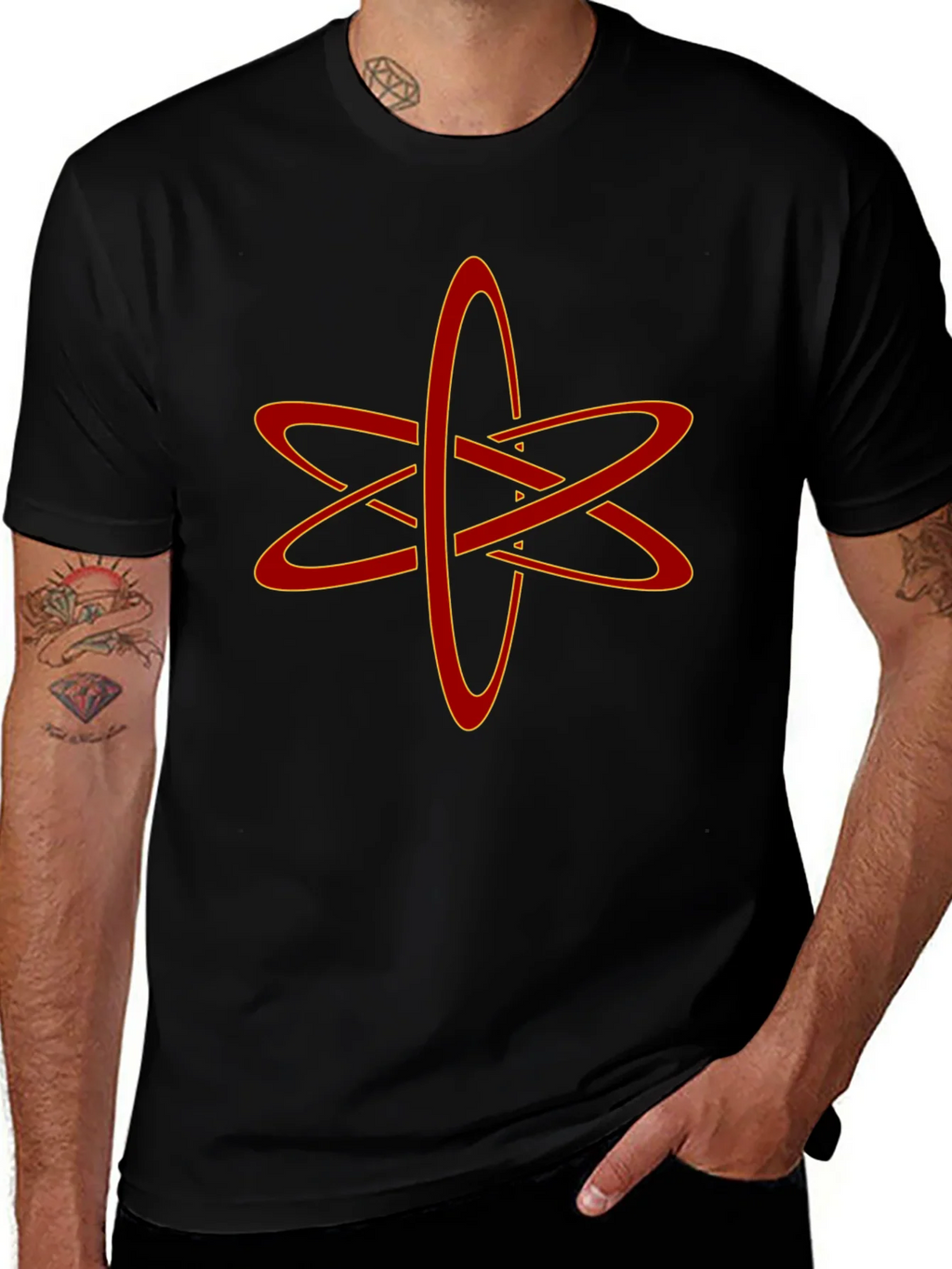 Atomic Symbol Graphic Tee - Black Cotton Blend T-Shirt