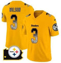 P.Steelers #3 Russell Wilson Gold Game Player Jersey Stitched American Football Jerseys