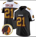 W.Redskins #21 Sean Taylor Throwback Vapor Black Gold Trim Jersey All Stitched American Football Jerseys