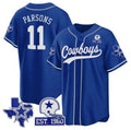 Cowboys #11 Micah Parsons Royal Texas Patch Baseball Jersey All Stitched Baseball Jersey