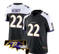 B.Ravens #22 Derrick Henry Black Maryland Patch Vapor Limited JerseyAll Stitched American Football Jerseys