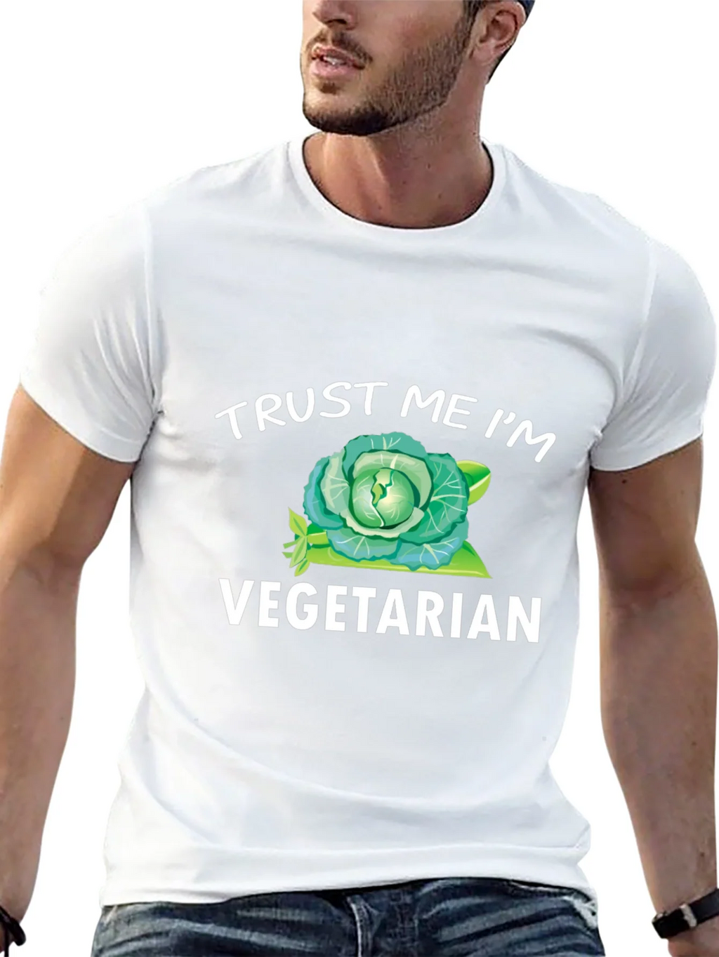 Trust Me Im Vegetarian T-Shirt Funny Cabbage Tee