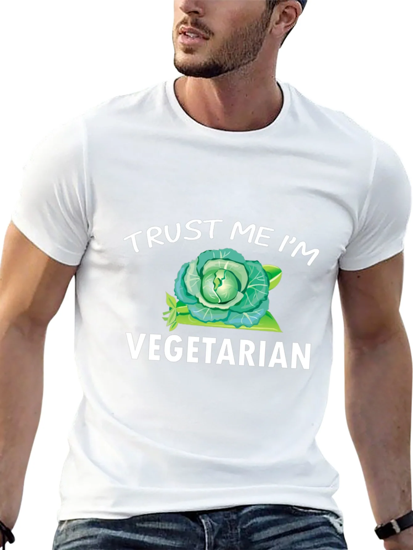 Trust Me Im Vegetarian T-Shirt Funny Cabbage Tee
