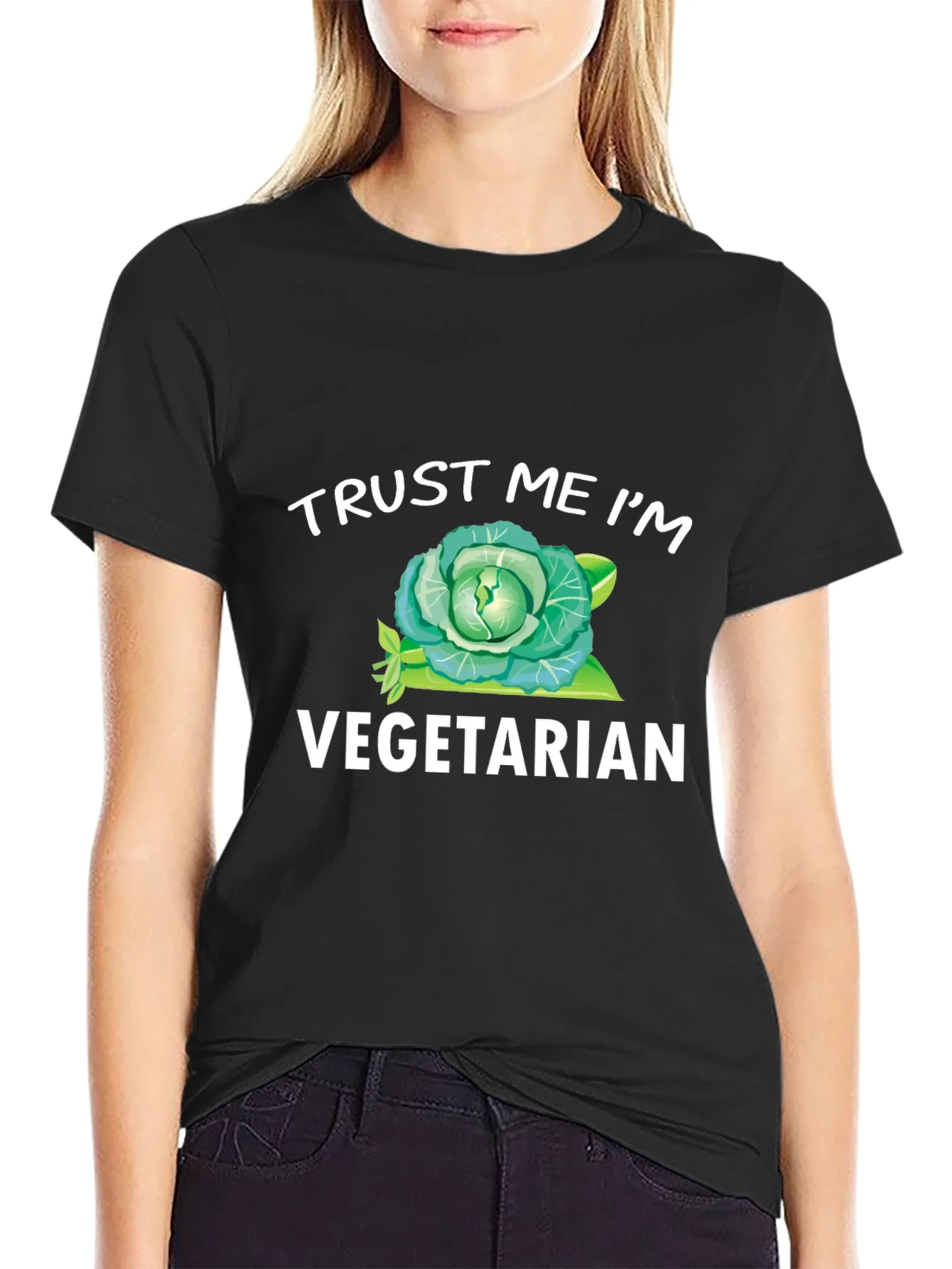 Trust Me Im Vegetarian T-Shirt Funny Cabbage Tee