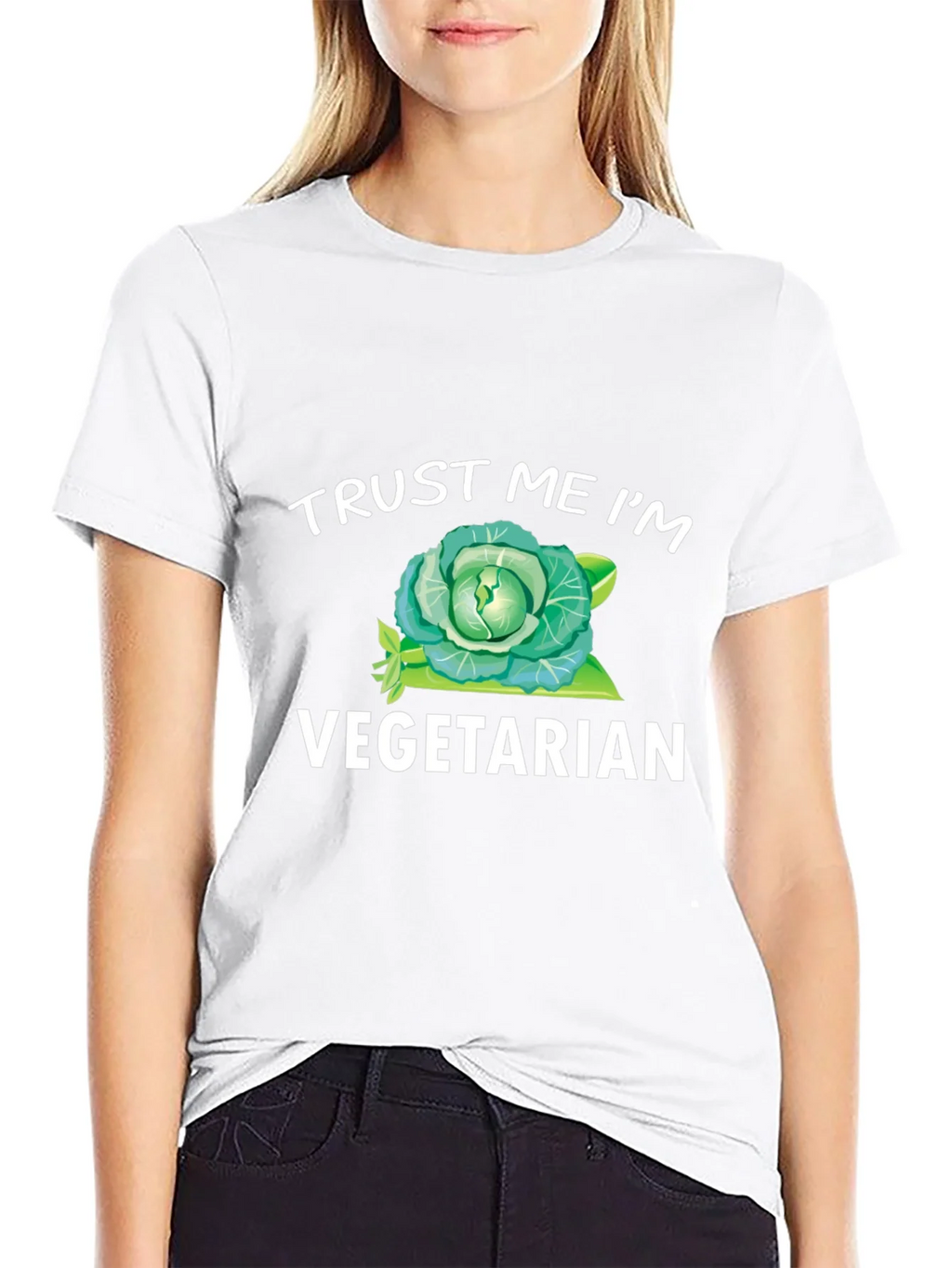 Trust Me Im Vegetarian T-Shirt Funny Cabbage Tee