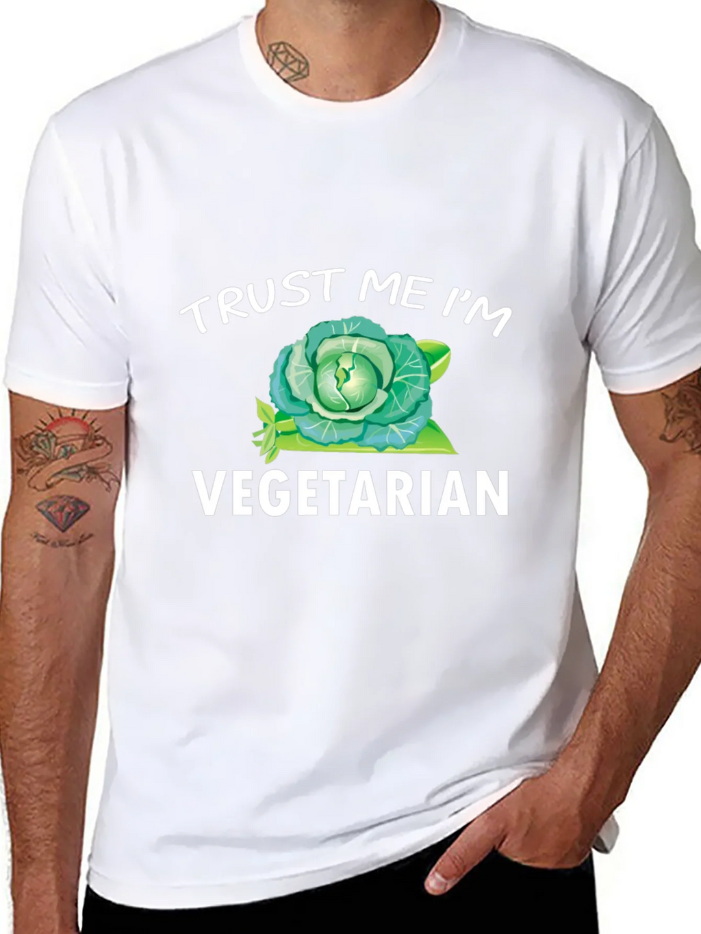 Trust Me Im Vegetarian T-Shirt Funny Cabbage Tee