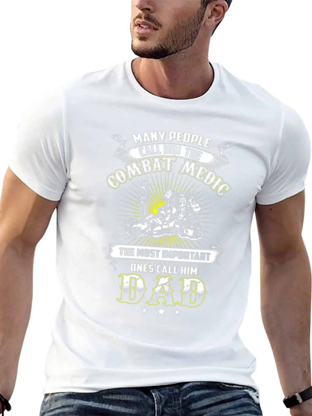 Combat Medic Dad Graphic T-Shirt