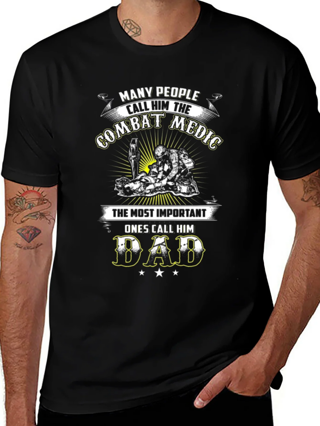 Combat Medic Dad Graphic T-Shirt