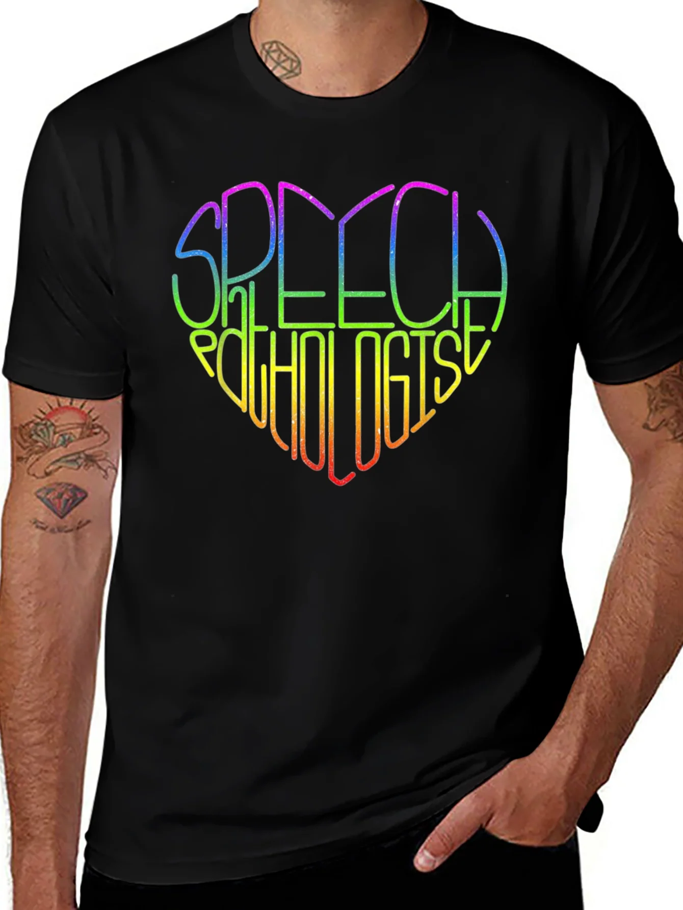 Rainbow Speech Pathologist Heart T-Shirt
