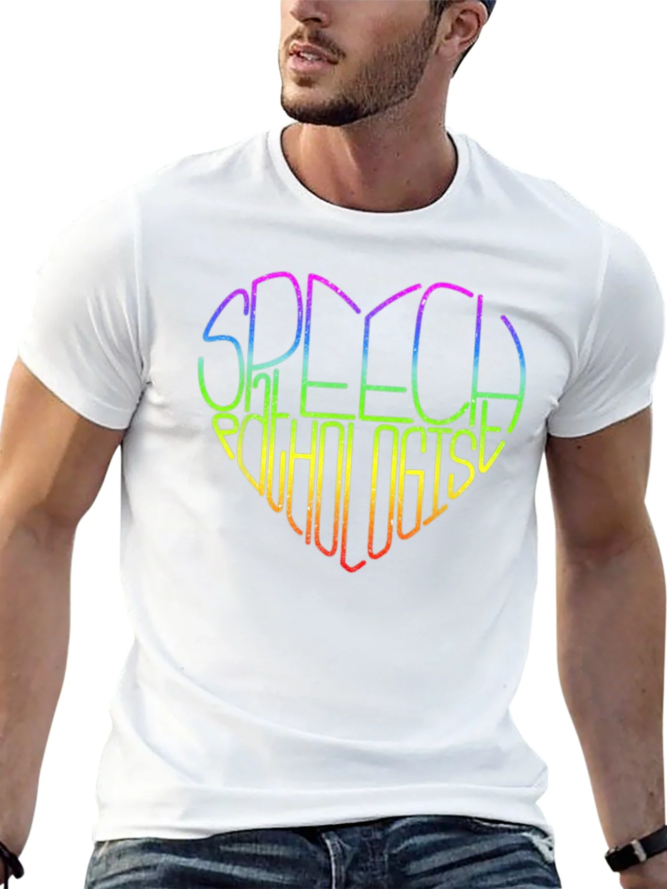 Rainbow Speech Pathologist Heart T-Shirt