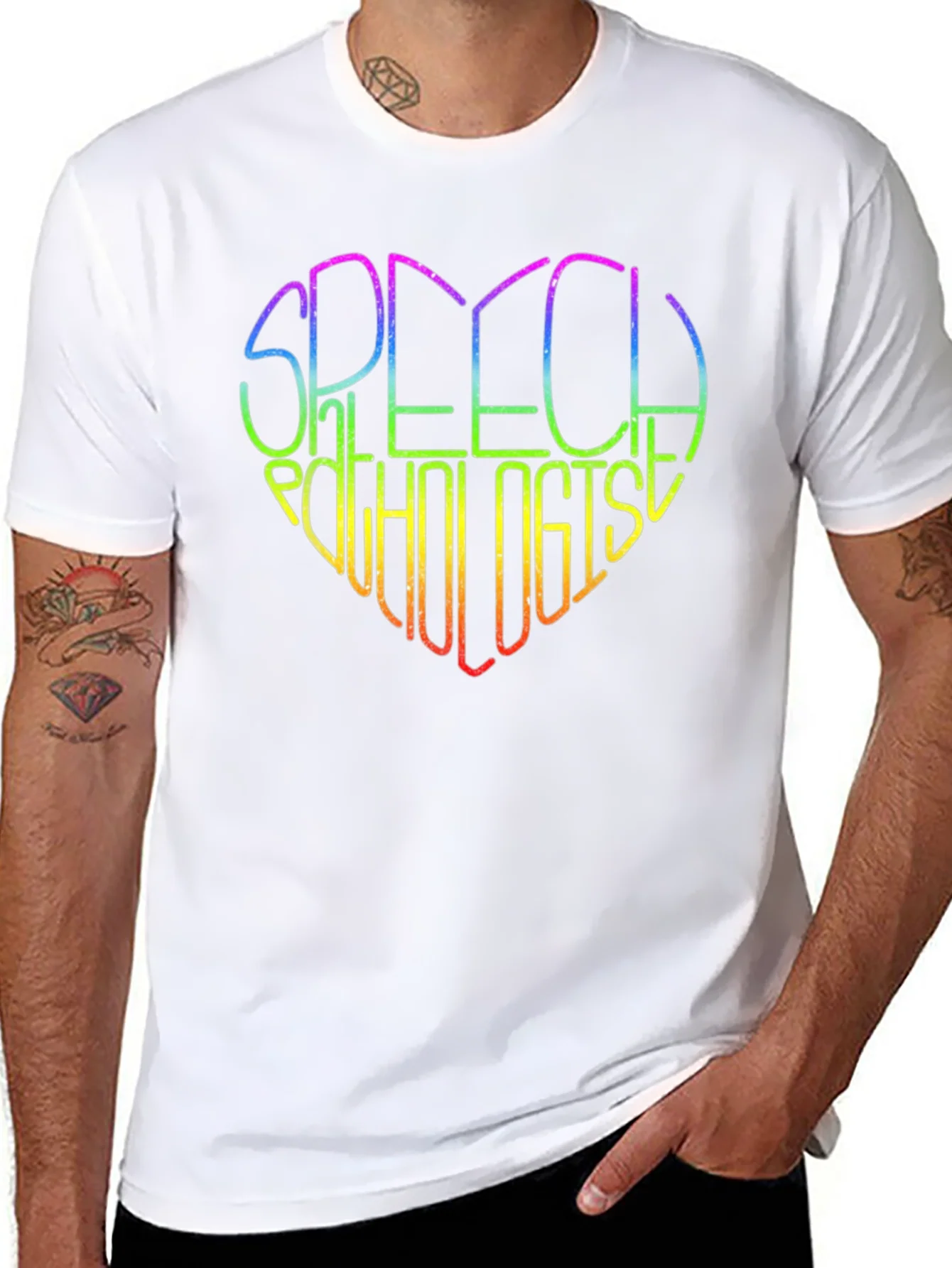 Rainbow Speech Pathologist Heart T-Shirt