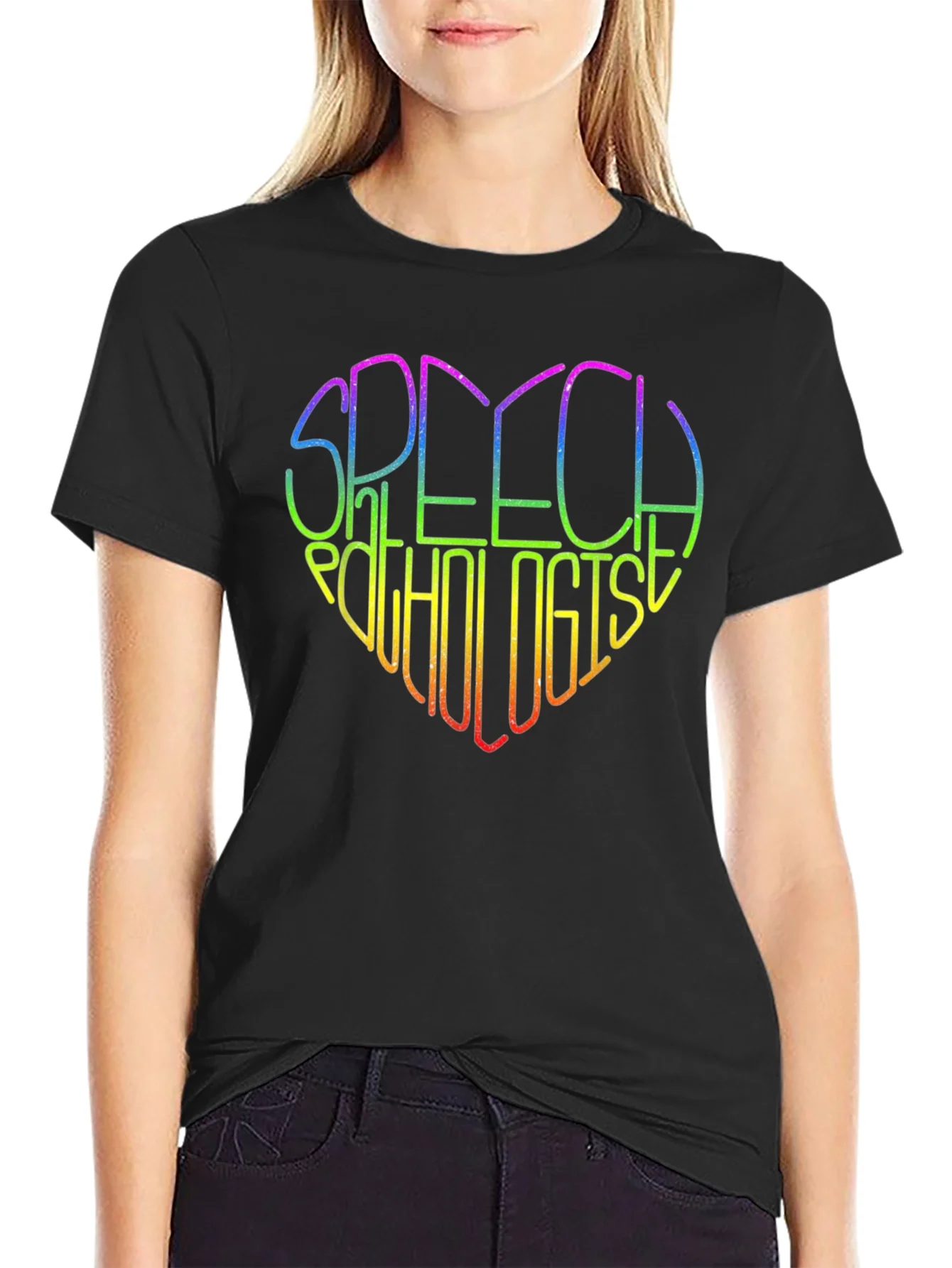 Rainbow Speech Pathologist Heart T-Shirt