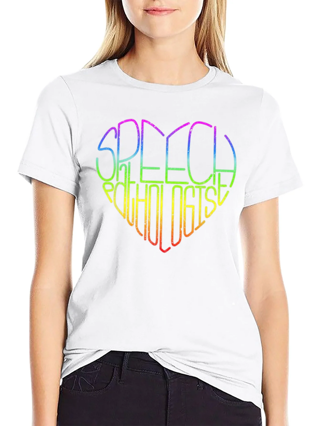 Rainbow Speech Pathologist Heart T-Shirt