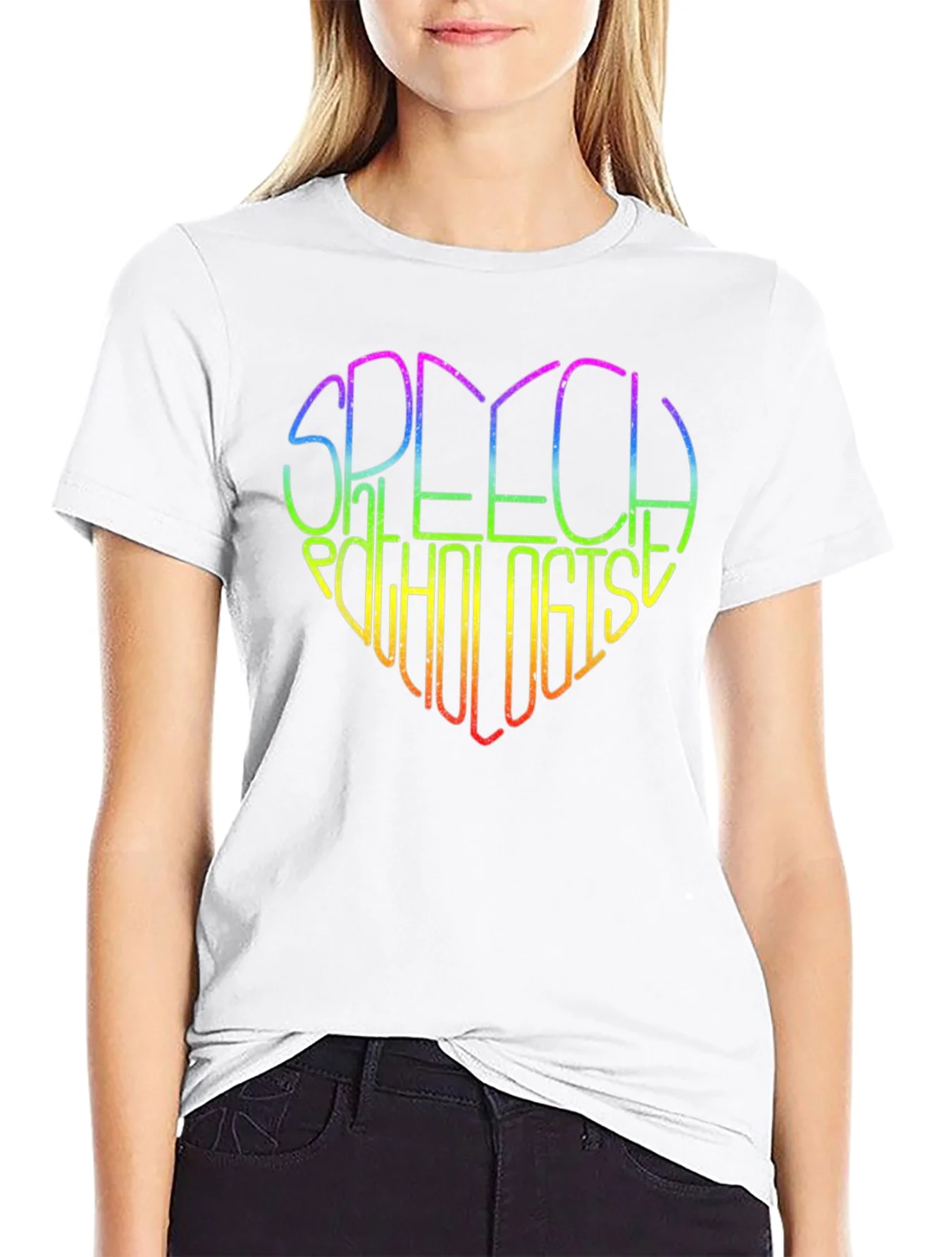 Rainbow Speech Pathologist Heart T-Shirt