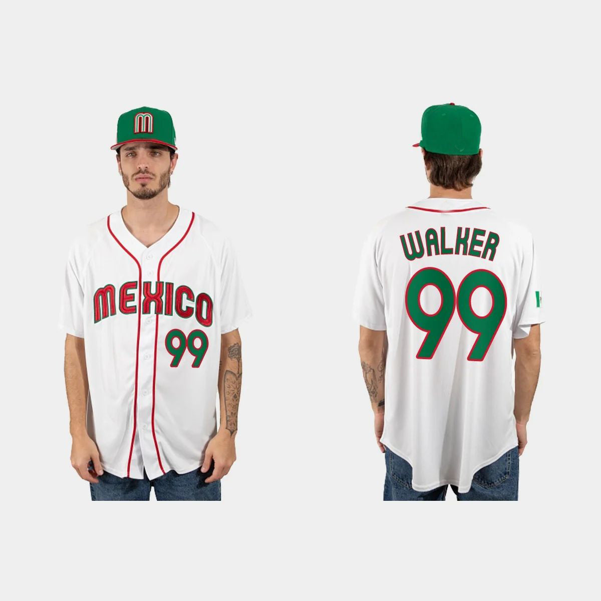 #99 TAIJUAN WALKER MEXICO BASEBALL 2023 WORLD BASEBALL CLASSIC JERSEY C WHITE Stitches Baseball Jerseys