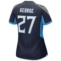 T.Titans #27 Eddie George Navy Game Retired Player Jersey Stitched American Football Jerseys