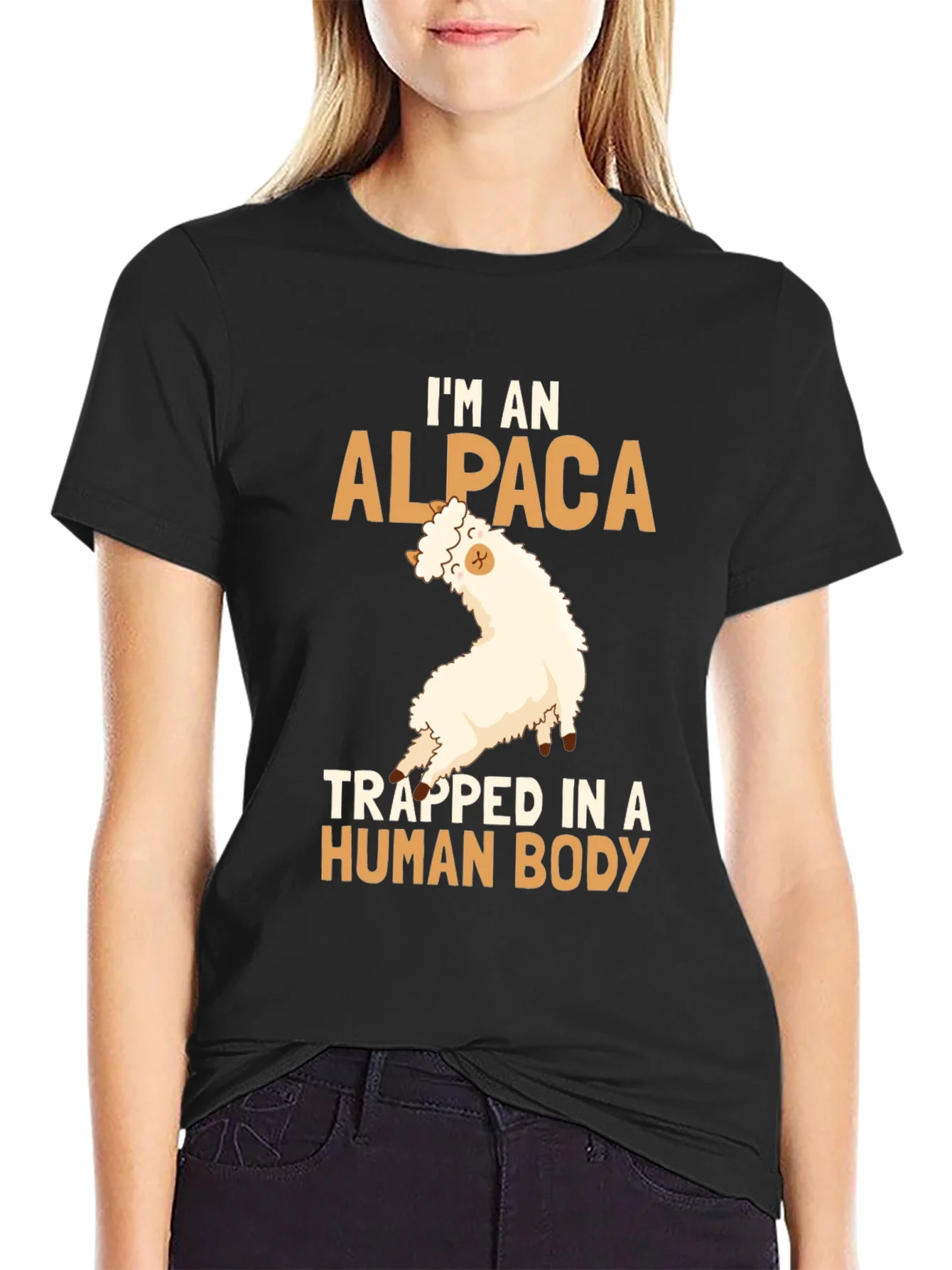 Alpaca in Human Body Funny T-Shirt
