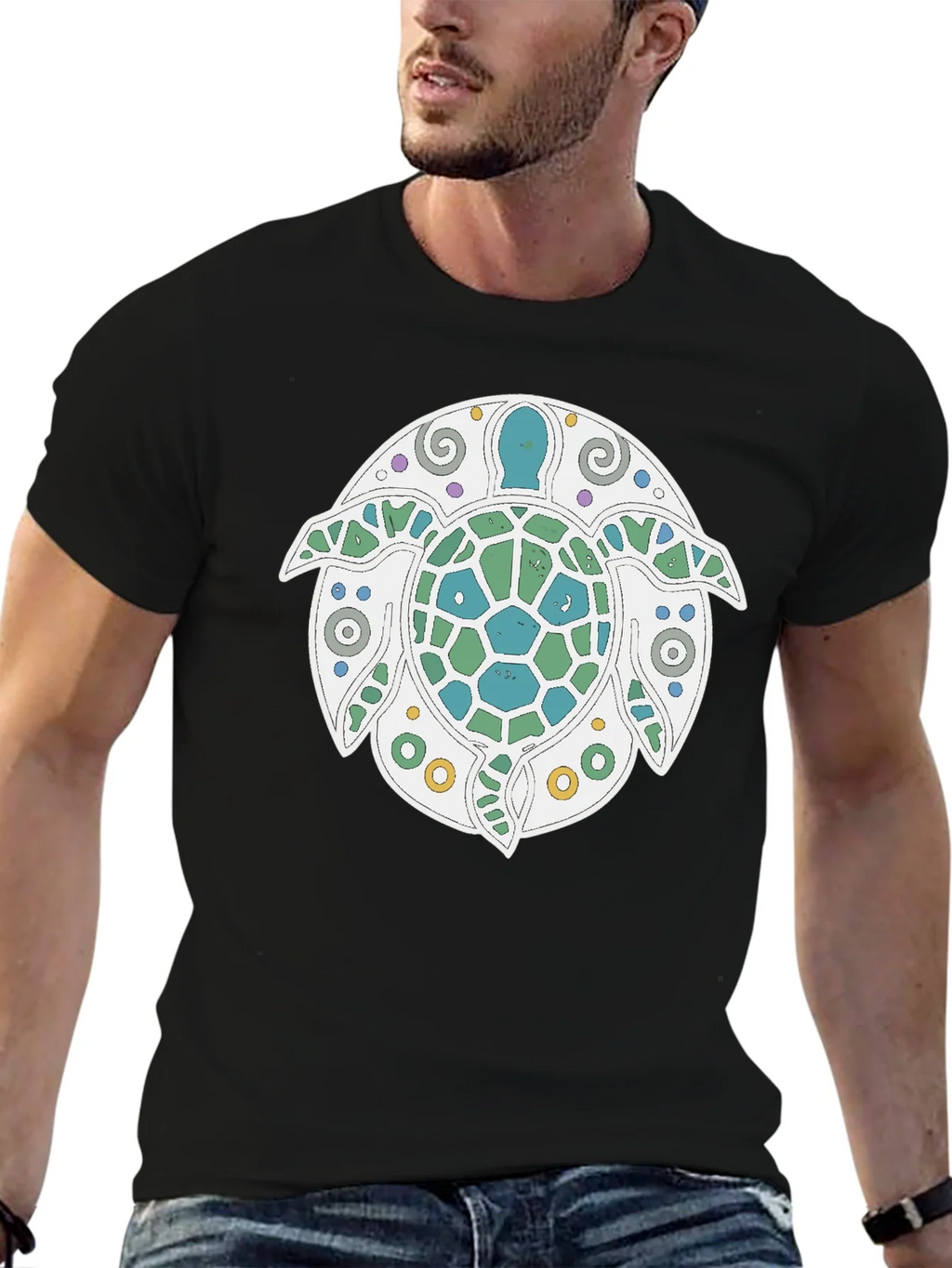 Turtle Graphic Tee - Stylish Black T-Shirt