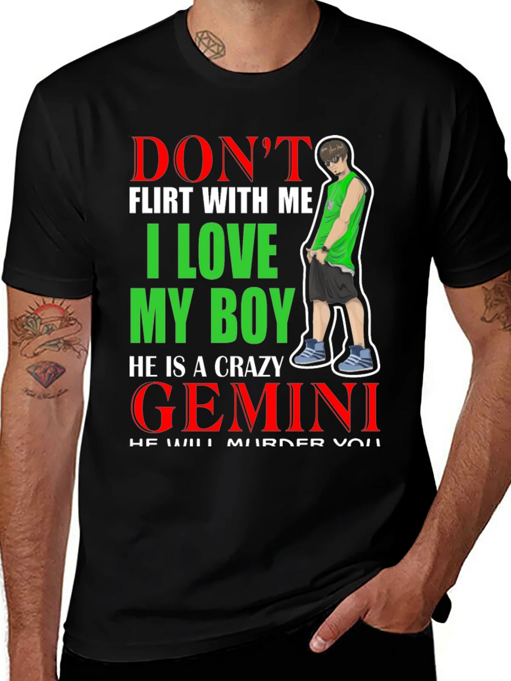 Dont Flirt With Me Gemini Boy T-Shirt