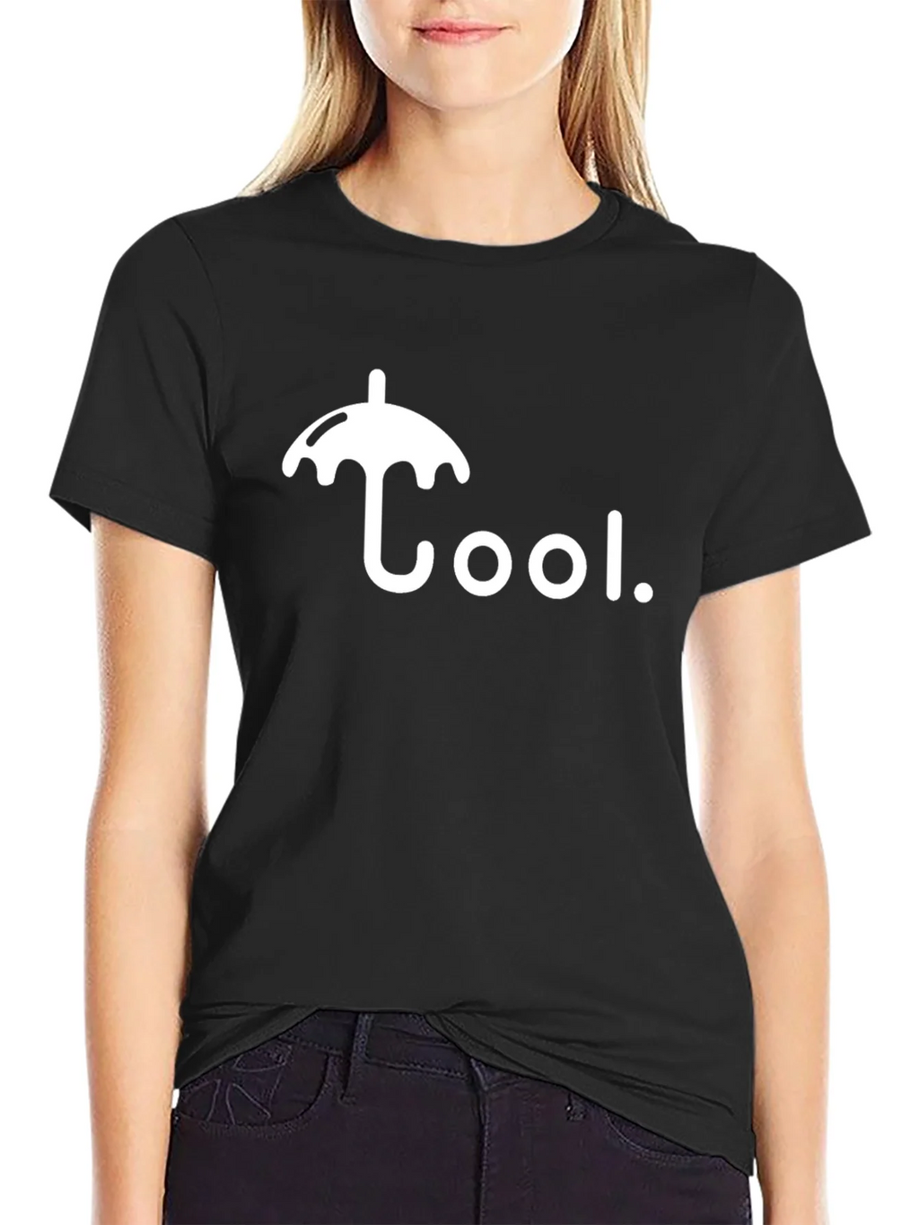 Cool Umbrella Graphic Black T-Shirt