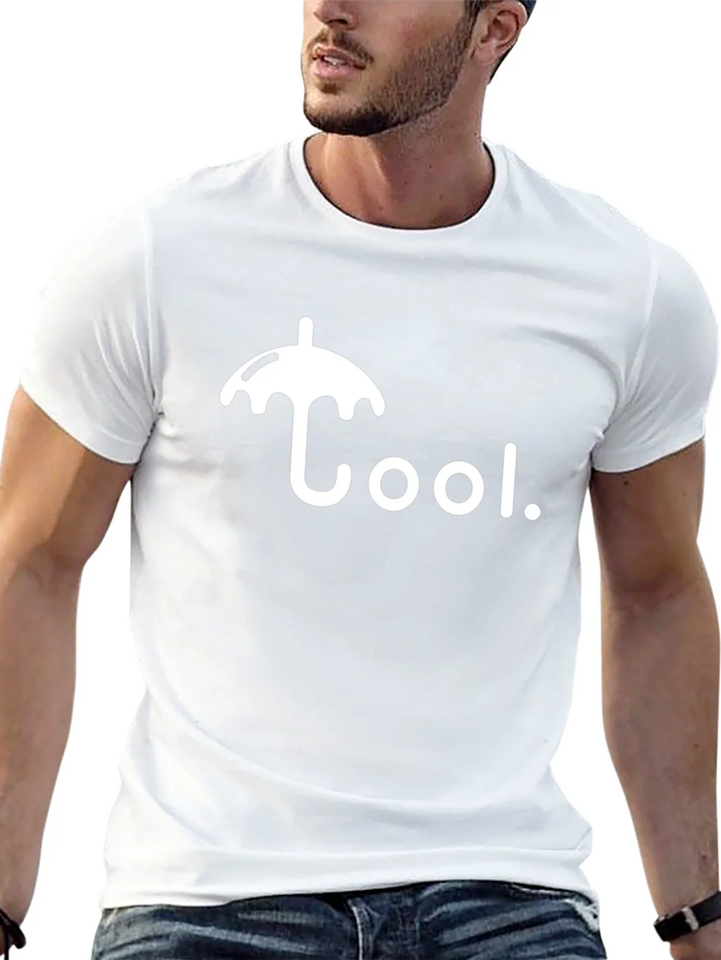 Cool Umbrella Graphic Black T-Shirt