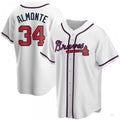 Atlanta Braves #34 Abraham Almonte White Home Jersey Stitches Baseball Jerseys