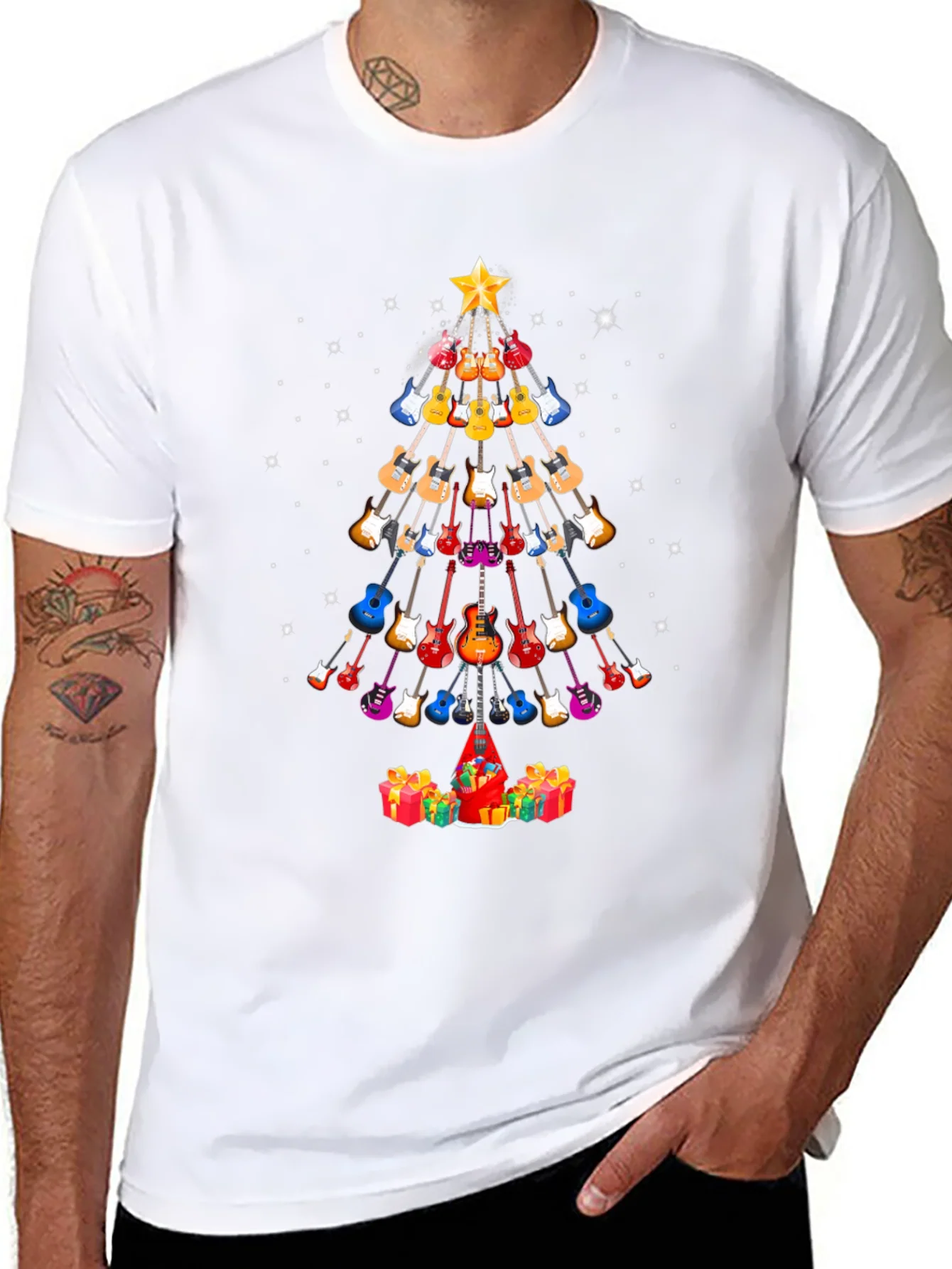 Guitar Christmas Tree T-Shirt - Holiday Music Tee