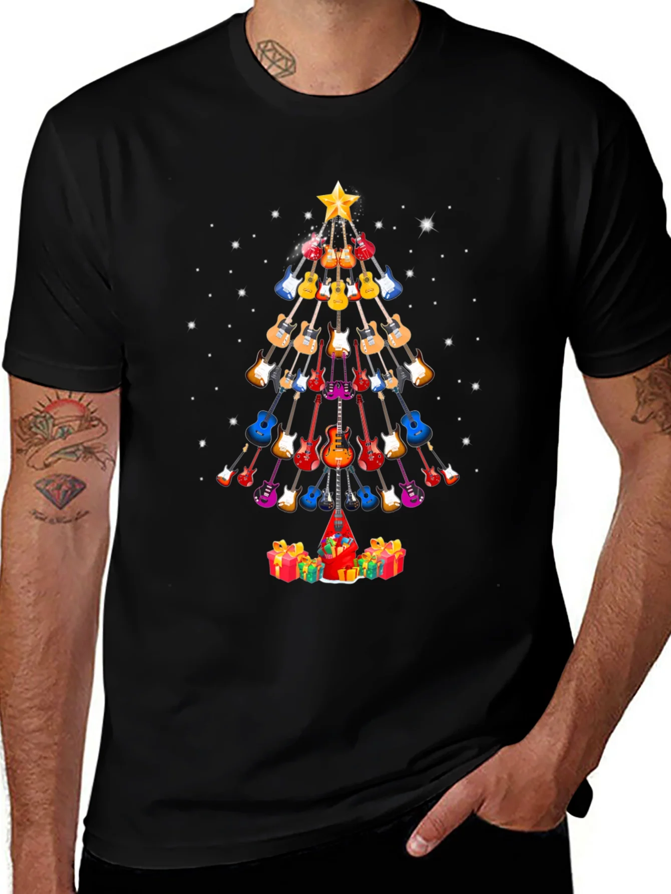 Guitar Christmas Tree T-Shirt - Holiday Music Tee
