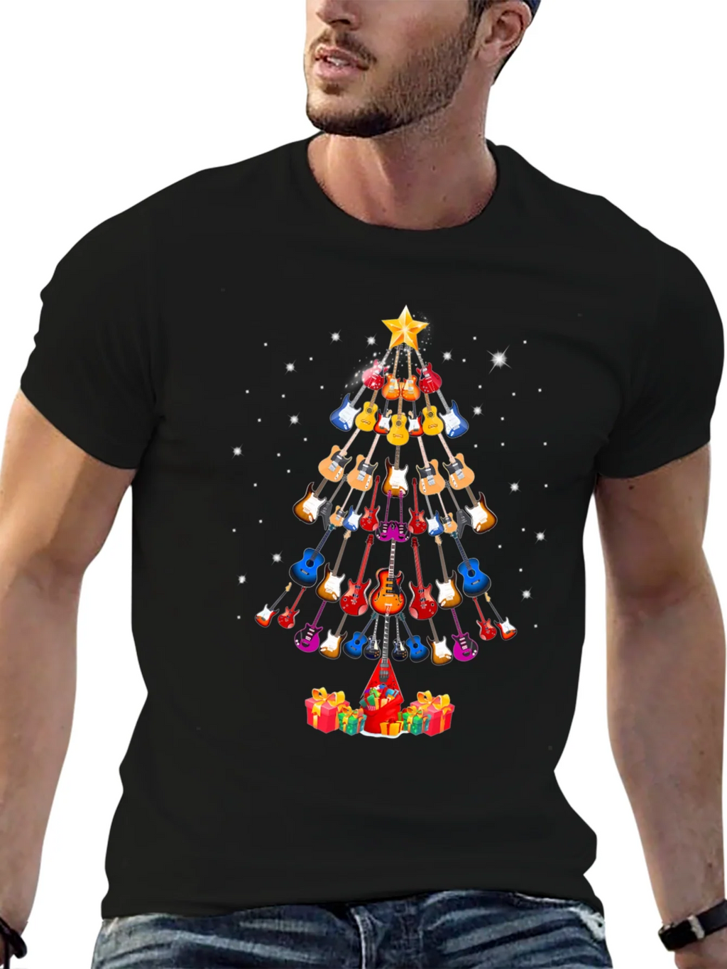 Guitar Christmas Tree T-Shirt - Holiday Music Tee