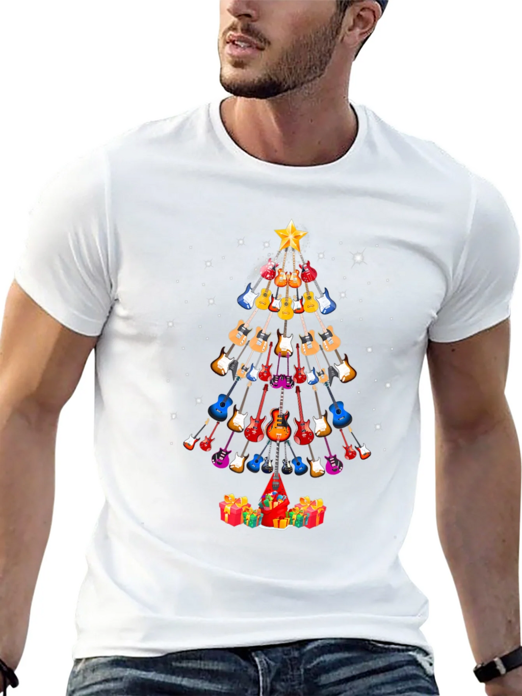 Guitar Christmas Tree T-Shirt - Holiday Music Tee