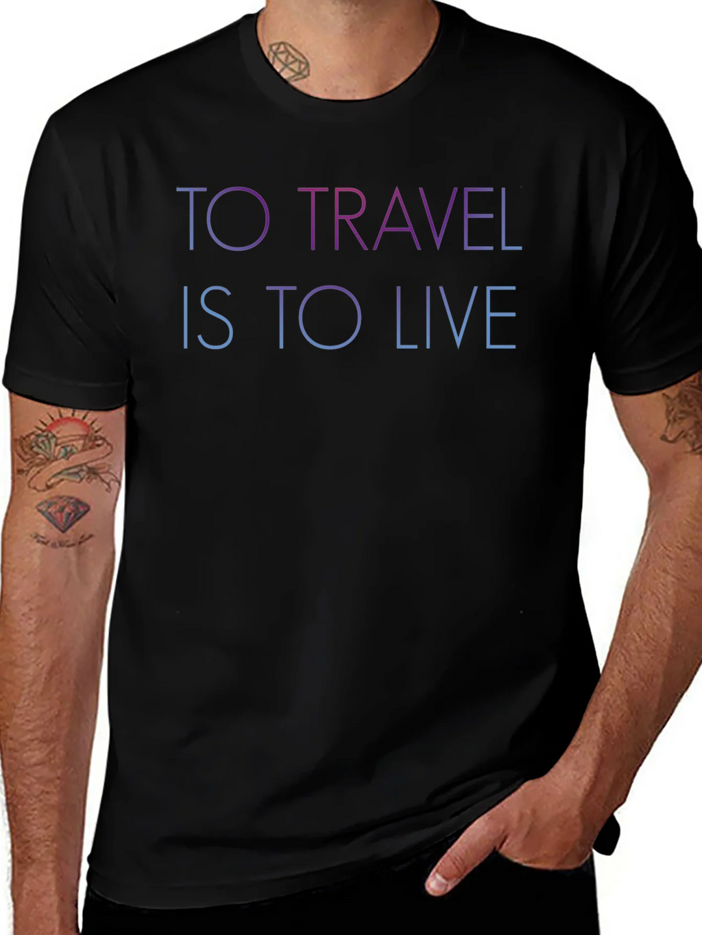 To Travel Is To Live Black Graphic T-Shirt