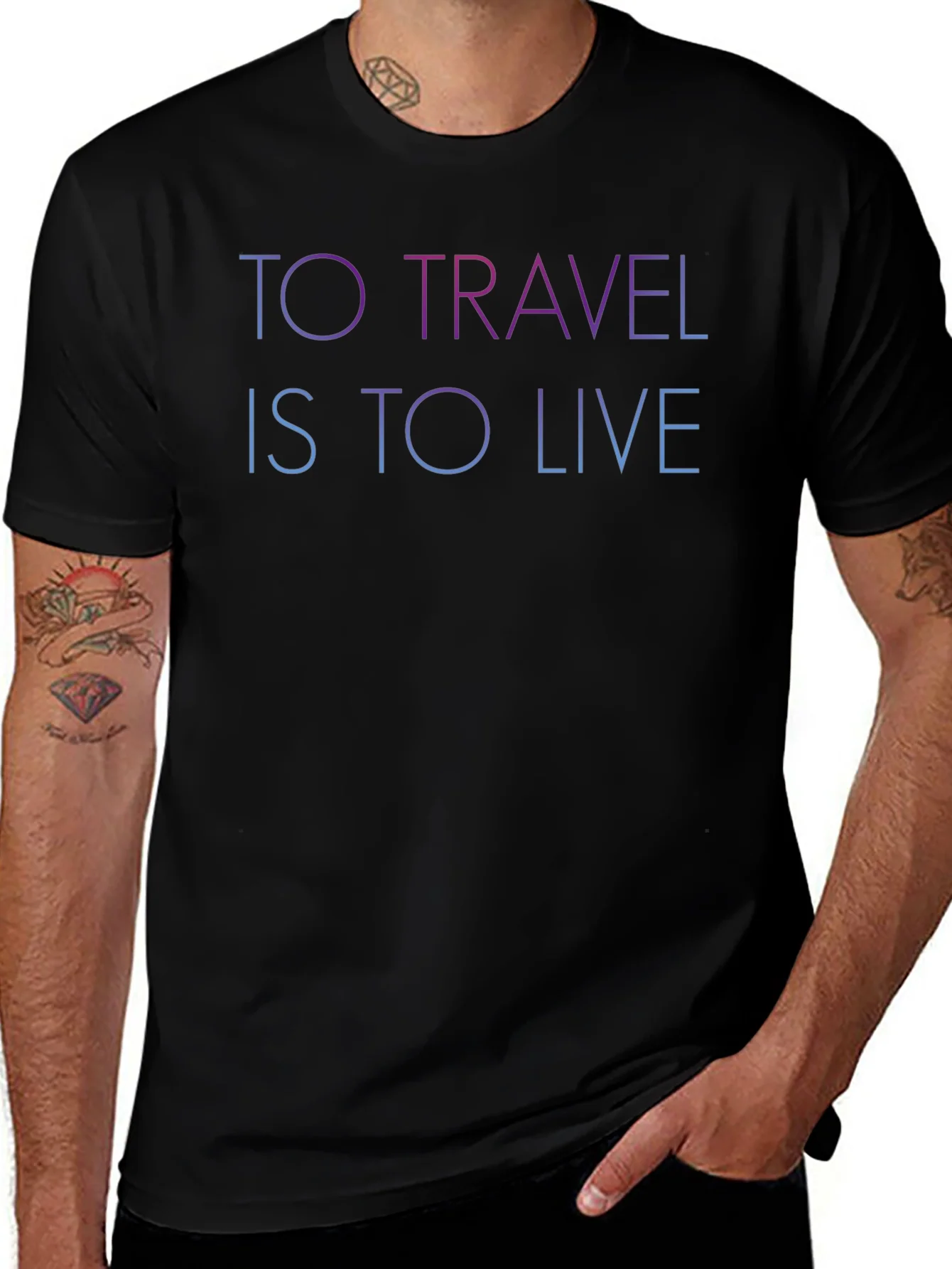 To Travel Is To Live Black Graphic T-Shirt