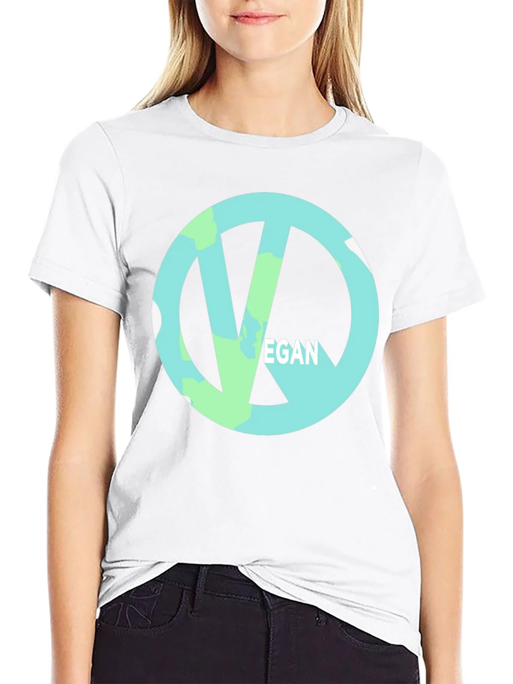 Vegan Symbol Black Tee - Ethical & Stylish