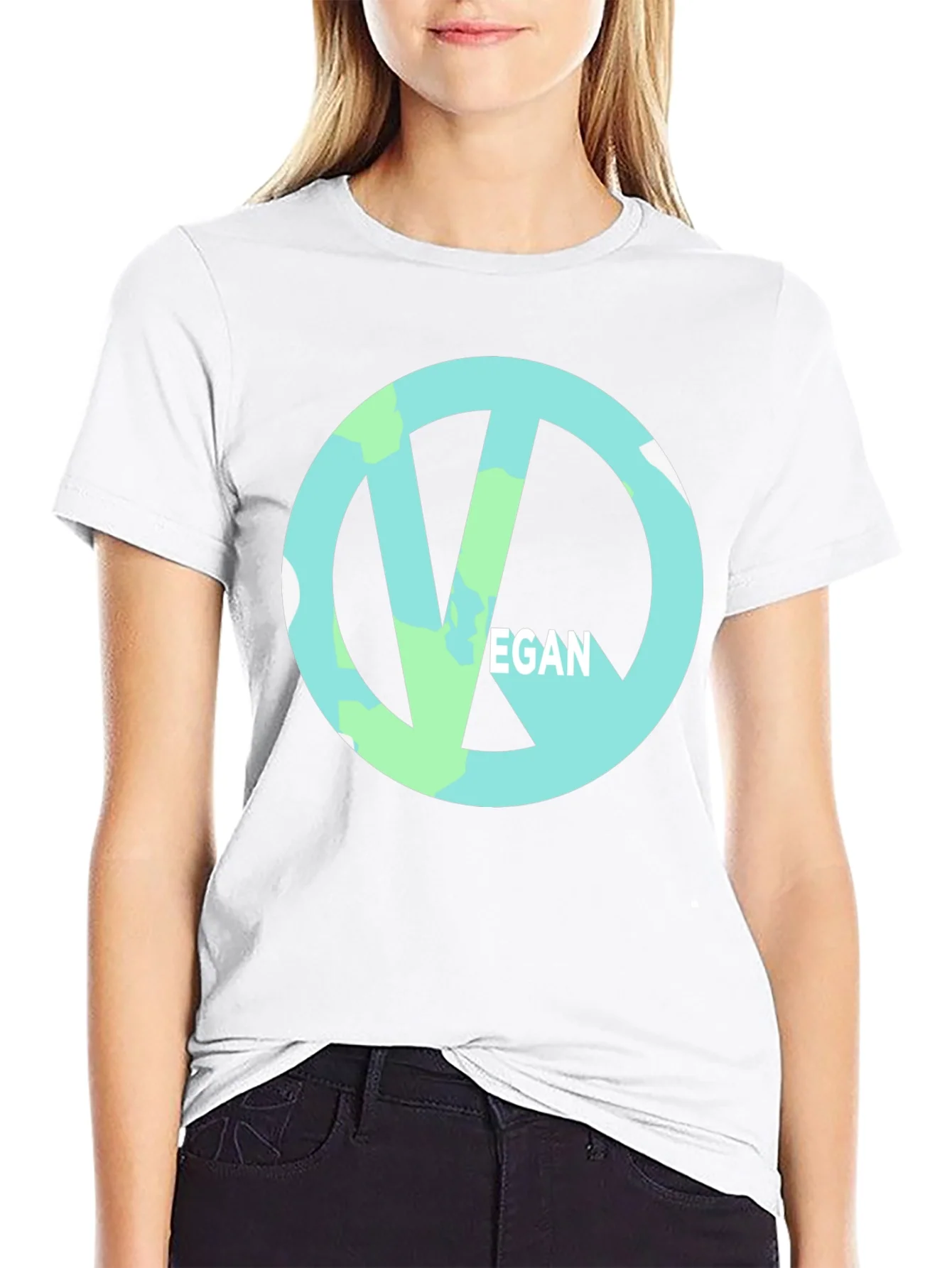 Vegan Symbol Black Tee - Ethical & Stylish