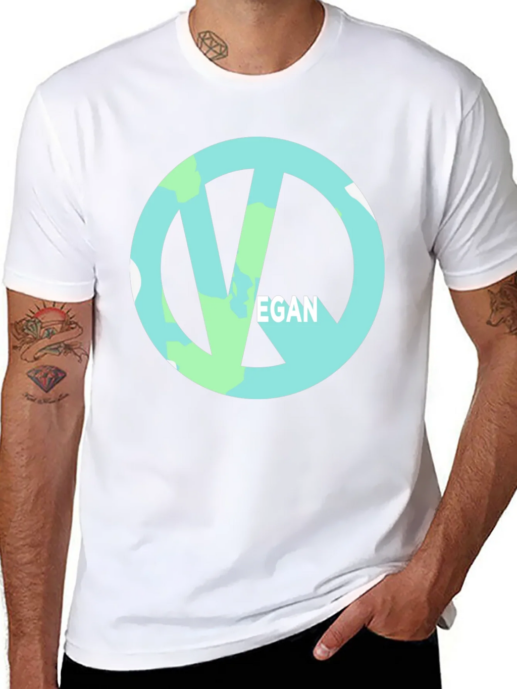 Vegan Symbol Black Tee - Ethical & Stylish