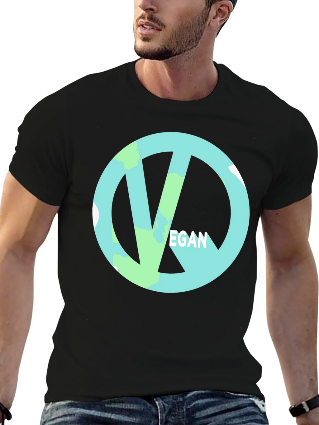 Vegan Symbol Black Tee - Ethical & Stylish