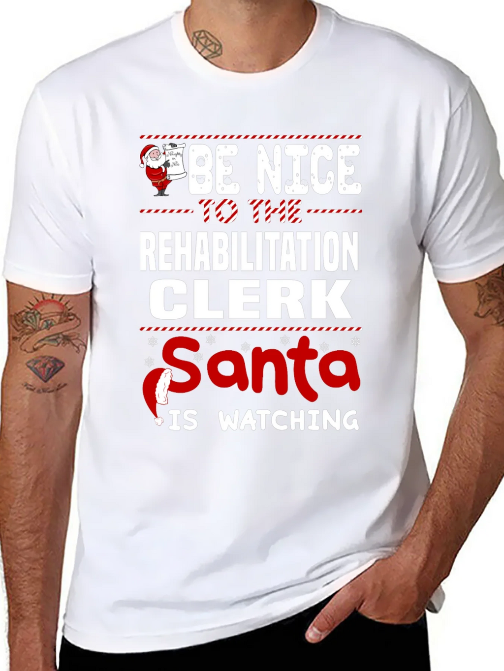 Rehabilitation Clerk Santa Watching T-Shirt