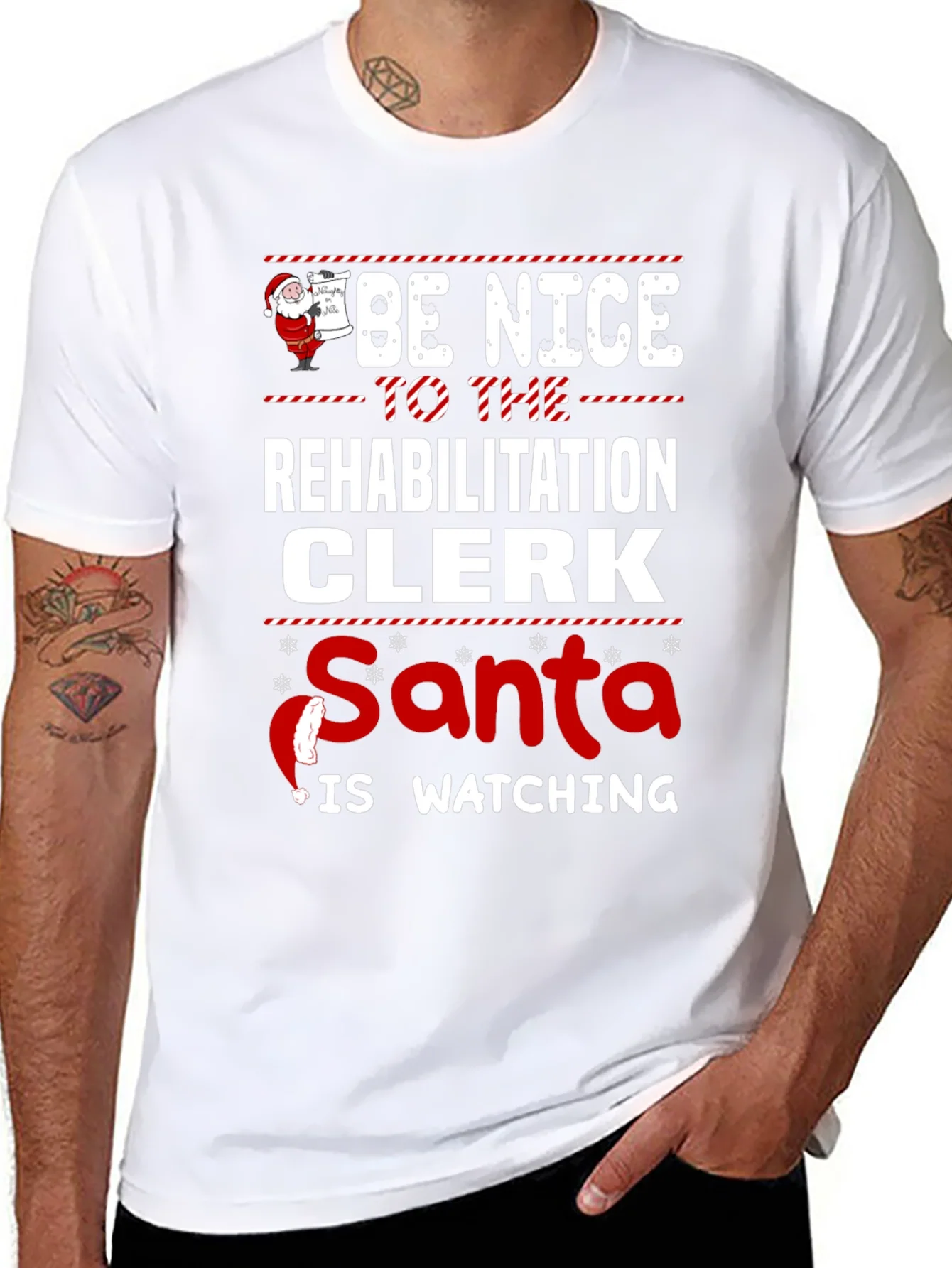 Rehabilitation Clerk Santa Watching T-Shirt