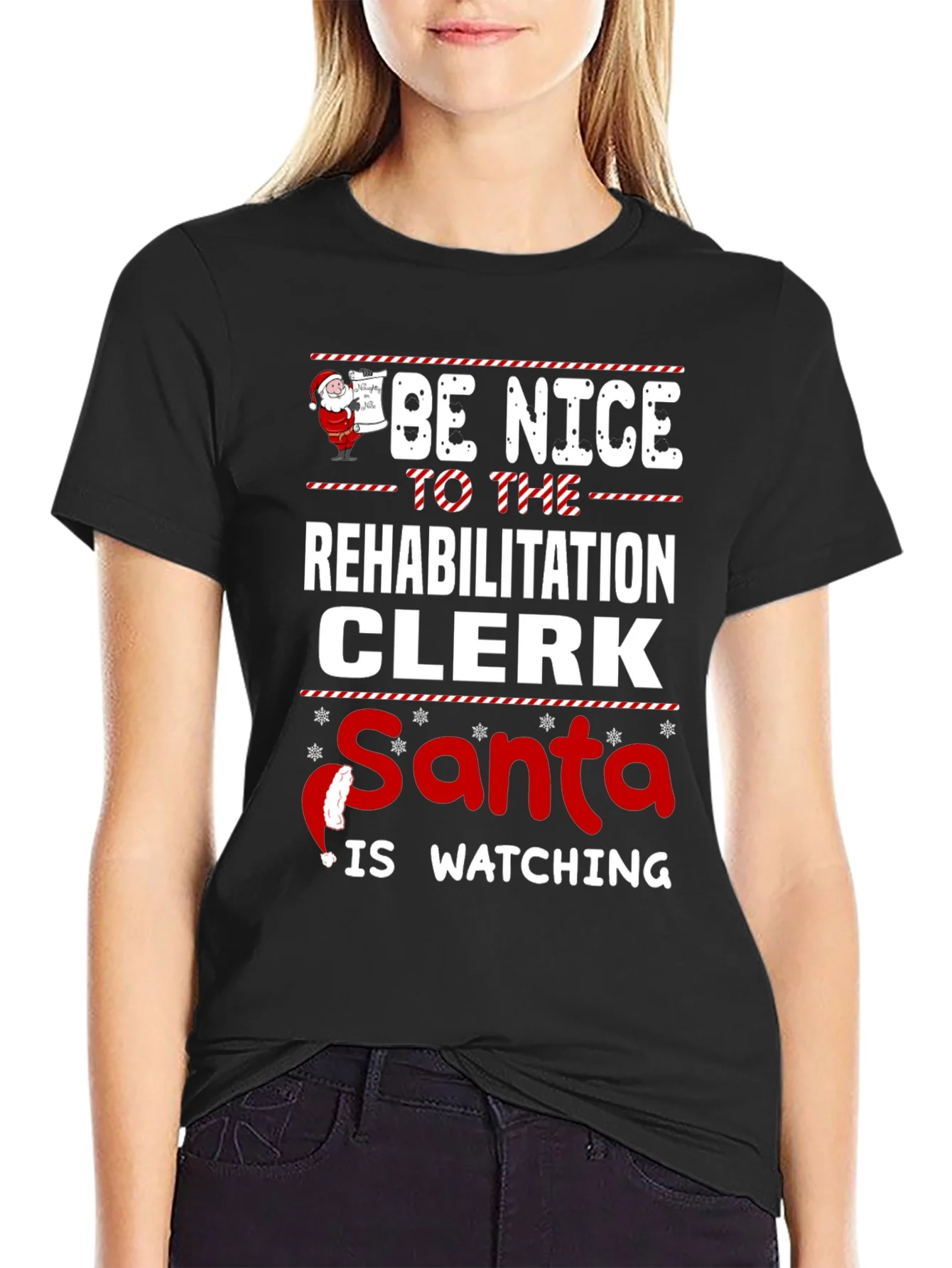 Rehabilitation Clerk Santa Watching T-Shirt